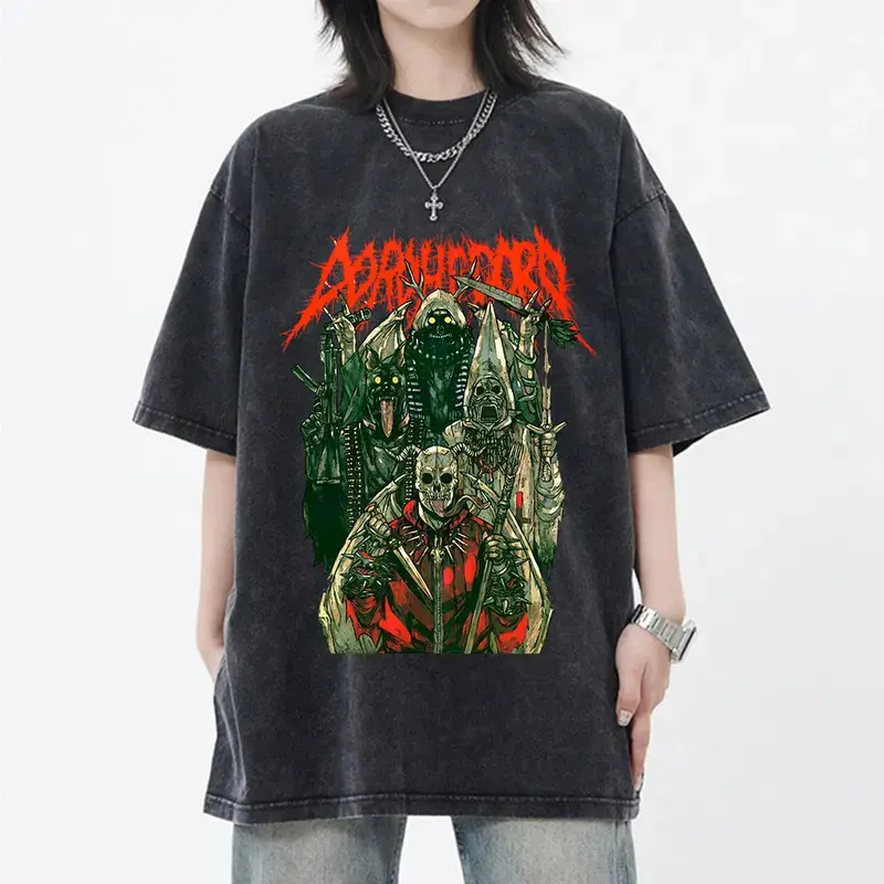Dorohedoro Gyoza Crazy Hungry Bug Vintage Washed Graphic Tee, Unisex Manga Gothic Horror Aesthetic Oversized Cotton Casual Tops