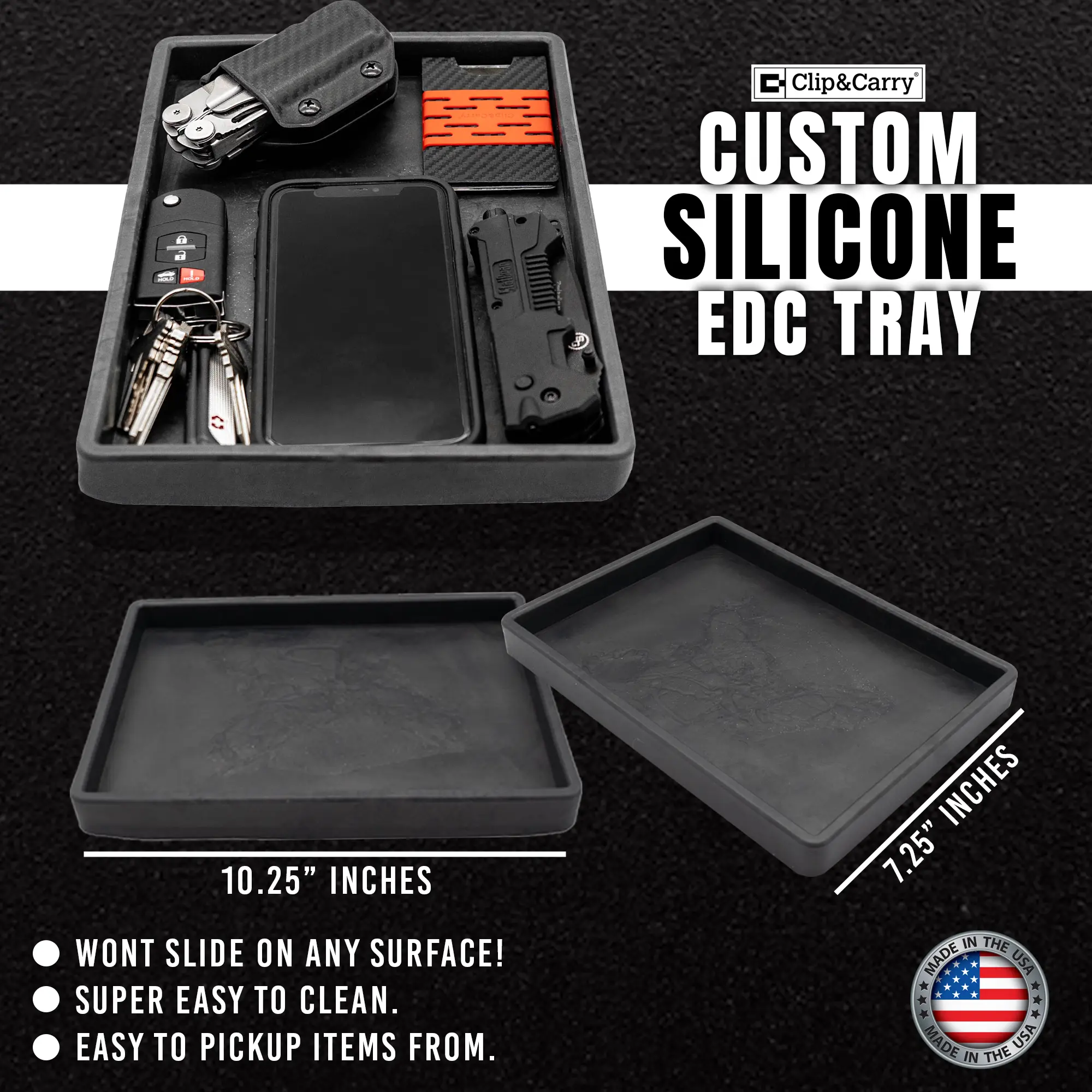 Clip & Carry Custom Silicone EDC Pocket Dump Tray