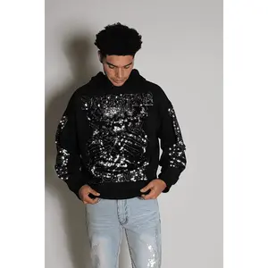 Move In Silence Black Rhinestone Oversized Hoodie Move In Silence Black Rhinestone Oversized Hoodie