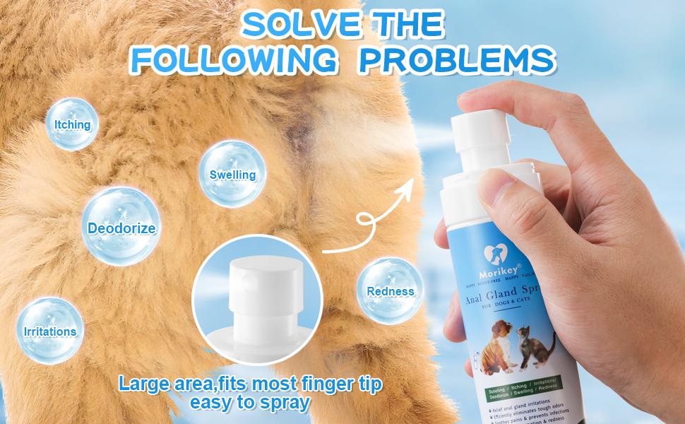 MORIKEY Pet Gland Care Spray for Dogs Cats Gland Support Helps Reduce Scooting Odor Control Gentle Pet Hygiene Daily Care