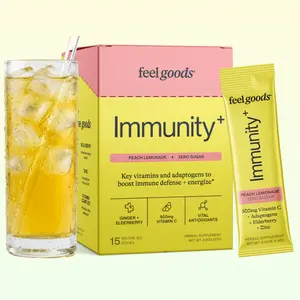 Feel Goods Immunity+ | Immune Support Drink Mix, 19 Vitamins and Herbs, Defend Daily, Reduce Inflammation, Boost Energy - Zero Sugar, Fruit Juice