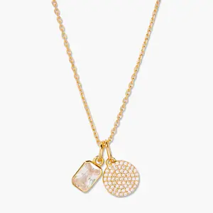 Adeline Charm Birthstone Necklace in Gold