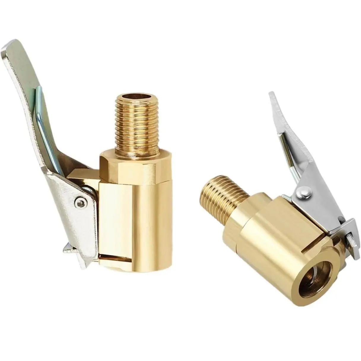 Tire Air Chuck Clip Adapter, Brass Locking Tire Inflator Nozzle Adapter Connect, No Leakage Tire Chucks for Vehicle Inflator Compressor Pump Connect Accessories Tool 8mm