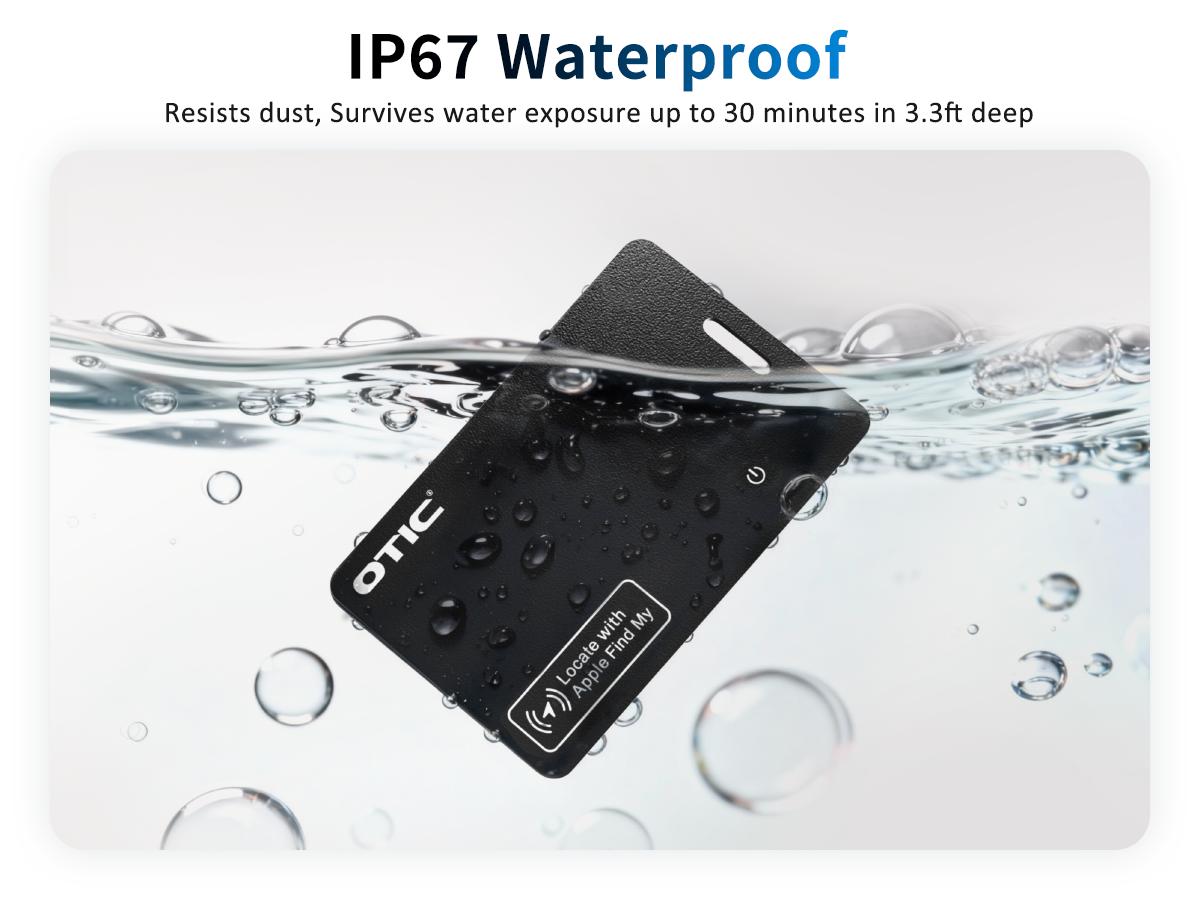 OTIC iOS & Android Bluetooth Tracker Smart Finder for Apple Find My iPhone Card Wallet GPS Tracker Wireless Charging Keys Locator for Keys Bags Passport IP67 Waterproof Dust Resistant