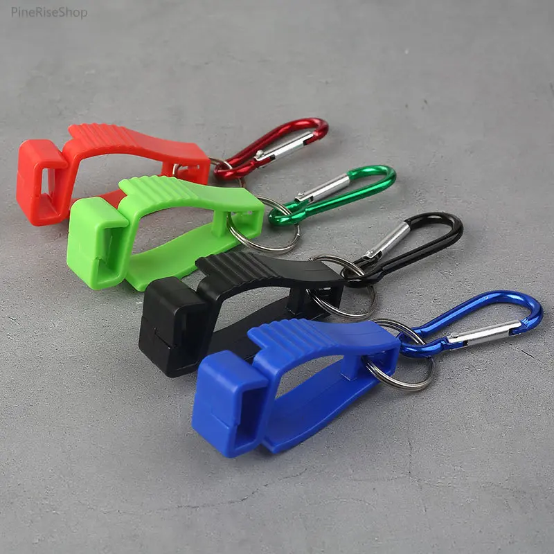 Glove Holder Clips, 4-Pack Sturdy Plastic Fasteners with Metal Hooks, Portable & Convenient Clip Attachment Bag Hangers for Outdoor Work, Durable, Labor Protection, Hanger Accessories, Camping, Construction, Compact