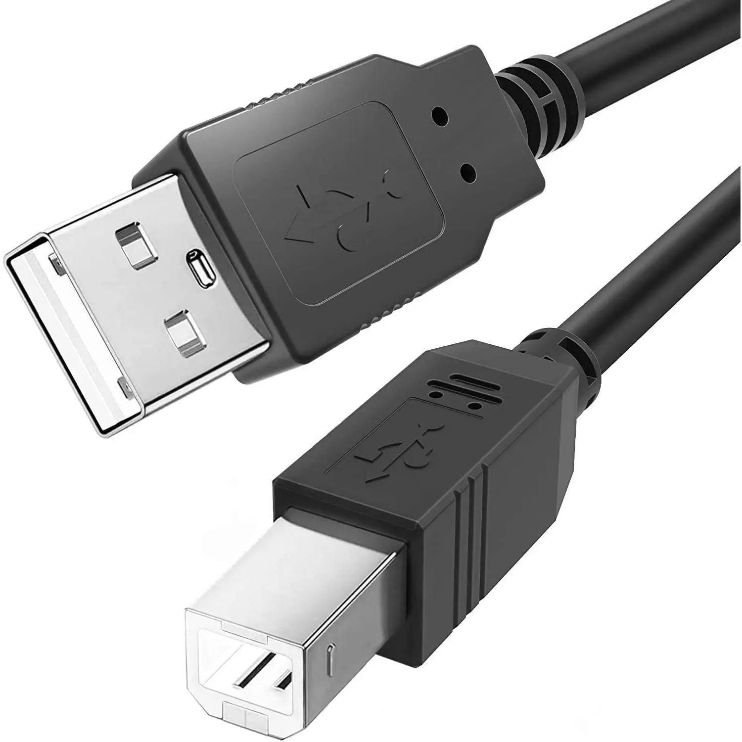 15-Feet USB B MIDI Controller Cable Cord for Audio Interface, Piano, Keyboard, Mixer, Speaker, Instrument, Microphone - USB A to B