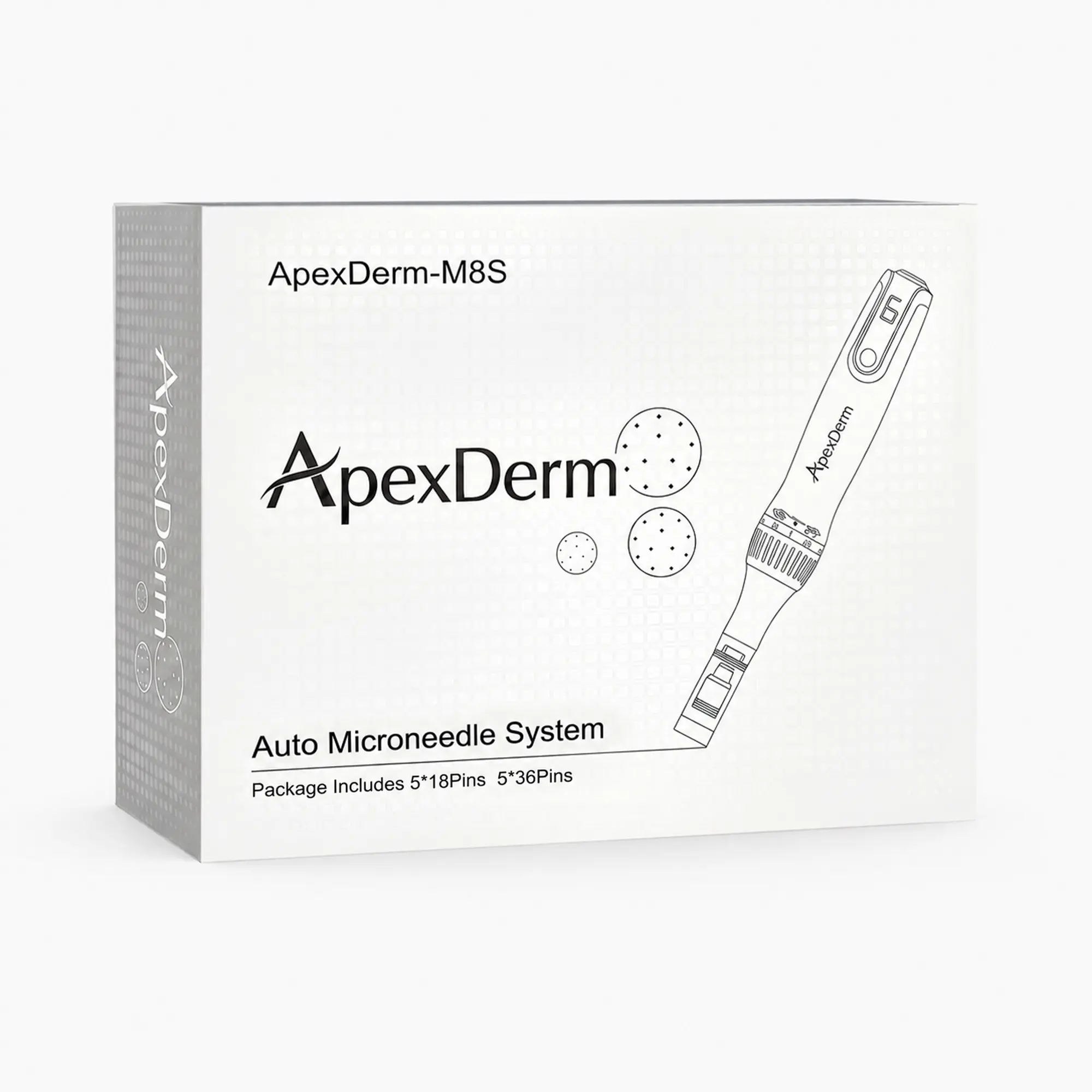 ApexDerm M-8-S Beauty Pen  Kit with Storage Case & 10 Spare Parts (18pin*5+36pin*5)