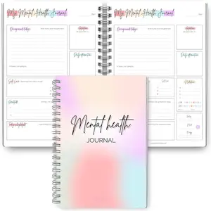 Mental  Journal Planner | Daily Gratitude, Self Care, Intentions, Affirmations and Nutrition (Rainbow, A5)