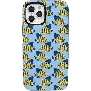 Something's Fishy | Navy Blue & Yellow Fish Print Case
