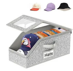 Stackable Baseball Cap Storage Box, Stackable Hat Storage for Baseball Caps  Durable Foldable Cardboard Organizer  Large Capacity Hat & Toy Storage Solution, Versatile Home & Bedroom Organizer, Dustproof, Space Saving Display Box Father's Day Gift