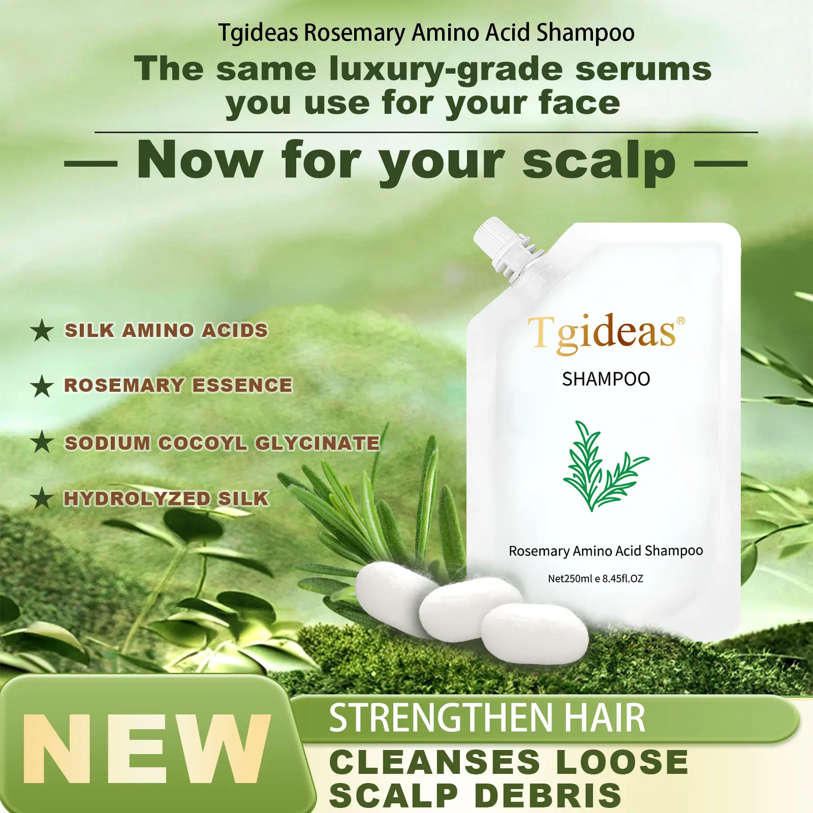 【 Buy 2-Get 2 Free!】Tgideas Anti-Hair Fall Hair Loss Treatment Shampoo Oil Control Anti Dandruff Haircare Rosemary Zinc PCA Help Hair Growth Amino  Repair Reduce Hair Loss Scalp Cleanser Conditioner 250ML #SummerWins #DealsForYouDays