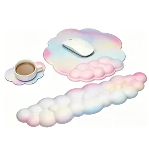 Cloud Mouse Pad Wrist Support Leather Mousepad Memory Foam for Computer Laptop Gaming Office
