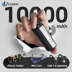 PD20W Mini Power Bank 10000mAh Portable Charger with USB-C & Lightning Connectors for iPhone15/16/17 Pro Max Samsung iPad AirPods Chargeable