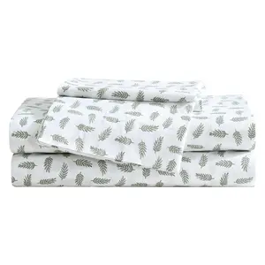 Eddie Bauer Laurel Leaves White-Green Full Sheet Set