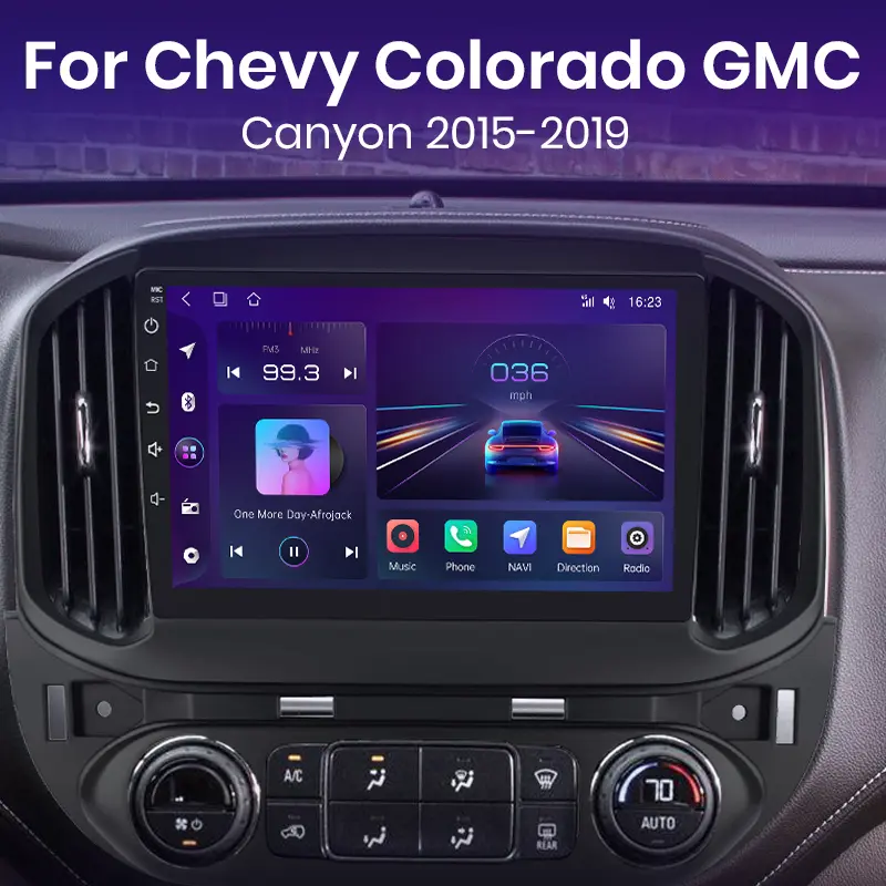 Junsun Android 15 9" HD Screen Car Radio Head Unit, 2G RAM 64GB Wi-Fi Bluetooth DSP Wireless CarPlay Auto GPS Multimedia Player for Chevy Colorado GMC Canyon 2015-2019 Car Accessories