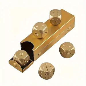 Aluminum Alloy Metal Dices Set, 5 Counts/set Reusable Durable Poker Party Dice, Poker Games Dices Set, Party Game Supplies