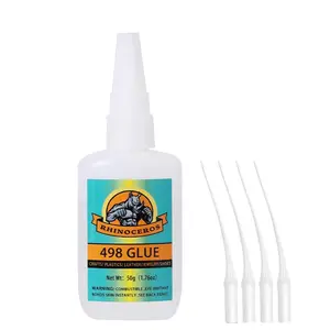 2pcs 498 Glue CA Glue Low Less Odor Thick Gel Superglue Gel 50ML Bottle Plastic Rubber Craft Fast Dry Glue for Home DIY Metal Aluminum Magnets