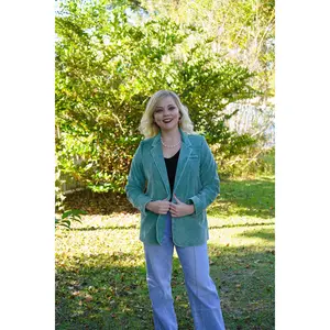Washed Jade Corduroy Blazer
