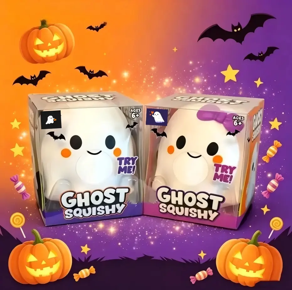 2026 Halloween Ghost Squishy Stress Relief Toy - Extra Stress-Relief Squeeze Ball, Suitable For Adult And Children - Ghost- Shaped Stress- Relief and Sensory Play Toy, Perfect for Halloween Parties and Daily Use, Back To School