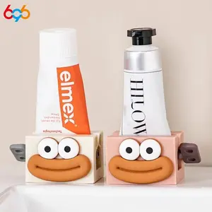 New Cartoon Manual Squeezers Toothpaste Home Bathroom Facial Cleanser Rolling Squeeze Clip Seat Holder Toothpaste Stand Cute