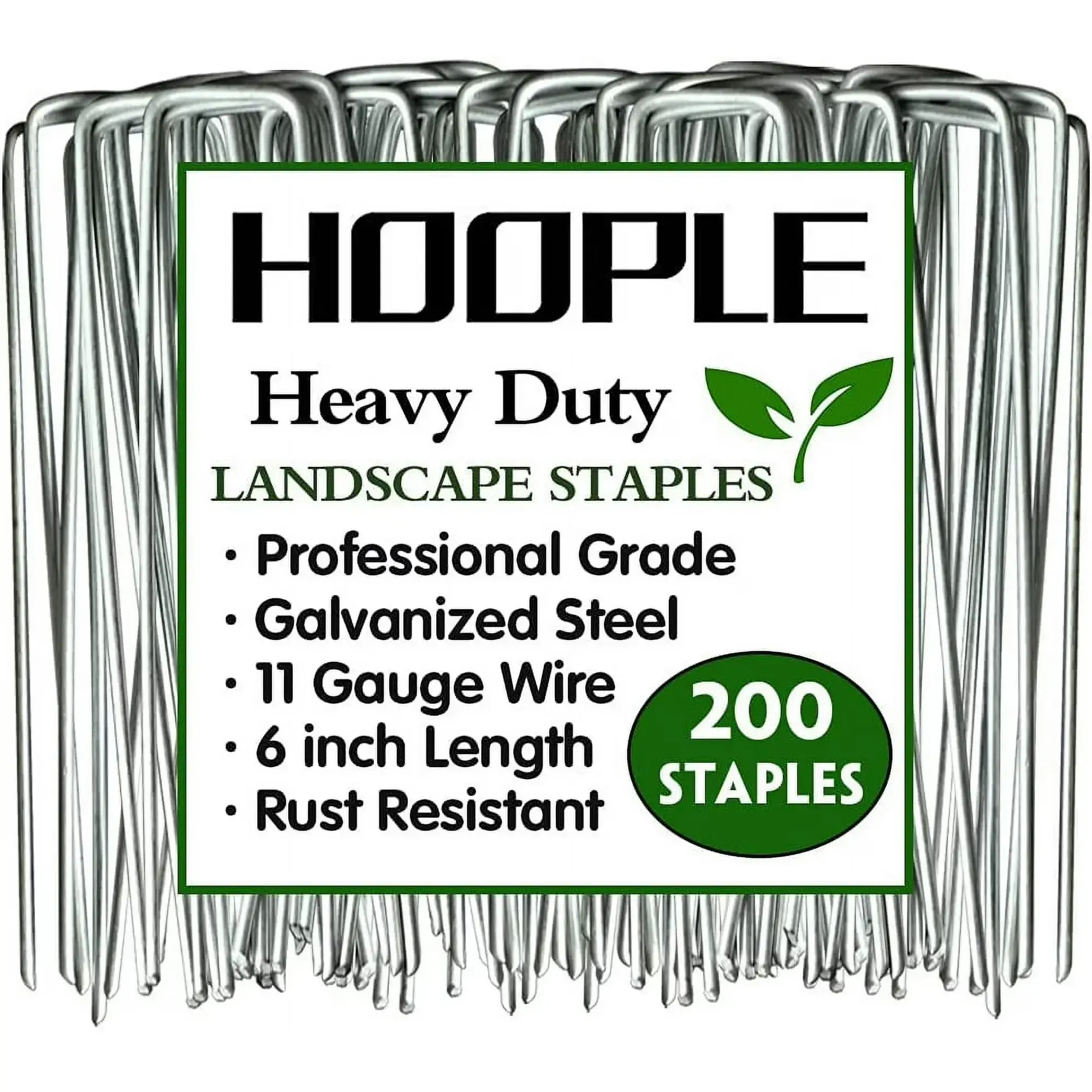 6 Inch Landscape Staples, Garden Stakes Galvanized Tent Stakes Heavy Duty 11 Gauge Landscaping Yard Ground Lawn Staples for Plant Cover, Turf,Grass Decoration