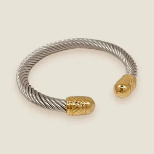 Athena Bangle Twisted Cable Bracelet Stainless Steel Bracelet