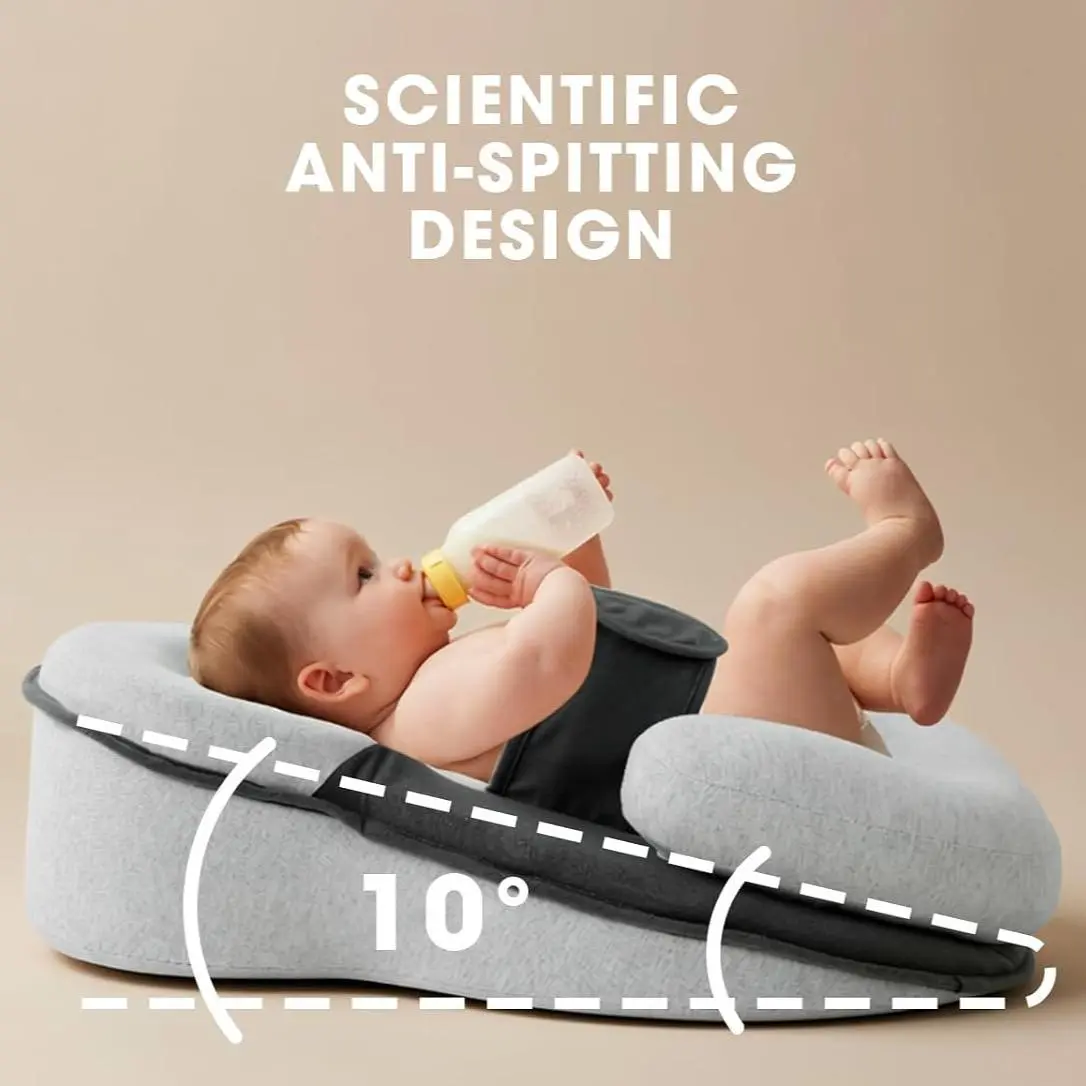 「Plus Edition」Baby Shower Gift – Feeding Pillow with Anti-Reflux Incline for Newborn Reflux Relief, Spit-Up Prevention & Comfortable Feeding Support
