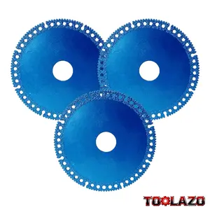 3-Pack 4.5" Blue Diamond Cutting Discs | Ultra-Thin Angle Grinder Blades for Metal, Steel, Tile, Marble & PVC | Indestructible Dry Cut Wheels | Heavy-Duty 0.79" Arbor Replacement Blades