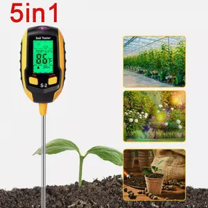 5 in1 LCD Digital Soil PH Meter Tester Temperature Sunlight Fertility Hygrometer 5 in1 LCD Digital Soil PH Meter Tester Temperature Sunlight Fertility Hygrometer