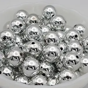 16MM Silver acrylic beads
