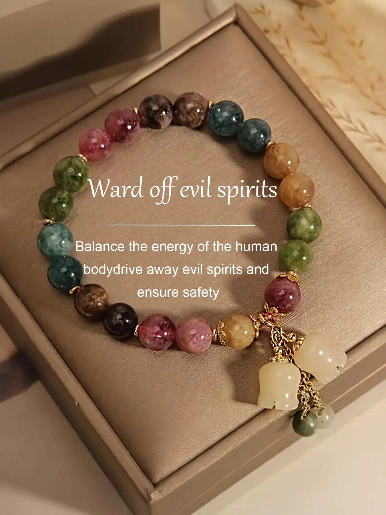 Lily of the valley pendant colored beryl bracelet, Pretty Bracelet, Back to school season Expel evil spirits to ensure safety Help improve career luck Exquisite gift for family, good friends, teachers Beaded Bracelet, Crystal Bracelet