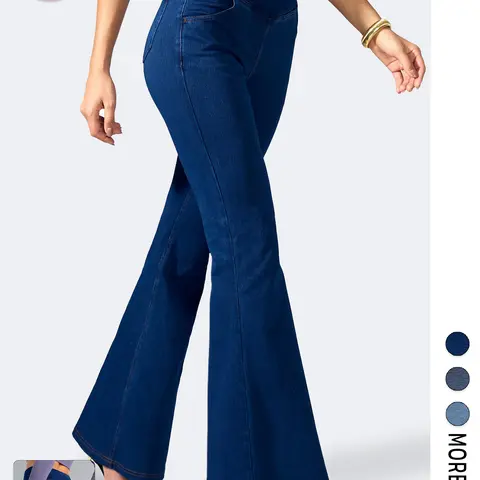 FLVSUN Women's Crossover High Waisted Wide Leg Flare Jeans - High Rise Denim, Cotton Poly, Elastic Waist, Butt Lifting, Stretchy, 4-Pocket Carry, Vintage Fit, Minimalist Basic Casual Bottoms, All Season, Jeans-Meets-Leggings Easy Styling
