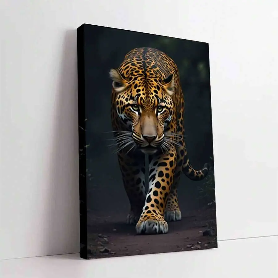 1-Piece Animal Art Prints, Leopard Print, Leopard Poster Aesthetic Wall Art, Luxury Prints Jaguar Poster,Modern Wall Decor Canvas Posters, Solid Wood Frame, Waterproof & High-Definition, Ideal Gift Set, Modern Home Decor Western Wall Art Unframed Painting