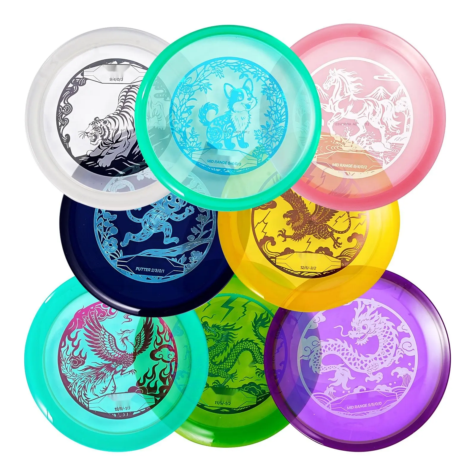 Disc Golf Set With Putter Mid-Range And Driver Discs, 8 Pack For Beginners, Beginner Friendly Disc Golf Equipment, Practice Ready Frisbee Golf Discs, Durable Plastic Discs For Training And Play