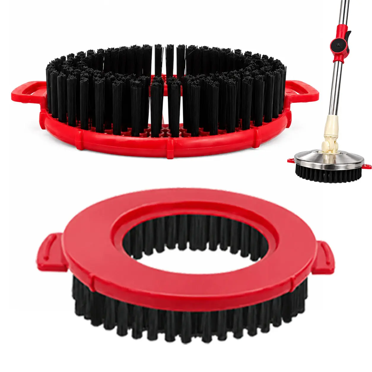 Spin Mop Replacement Head Base 15.8–16cm, Heavy Duty Scrub Brush Head for Spin Mop System, Round Bathroom & Shower Floor Scrubber Brush, Deep Cleaning Mop Replacement Parts