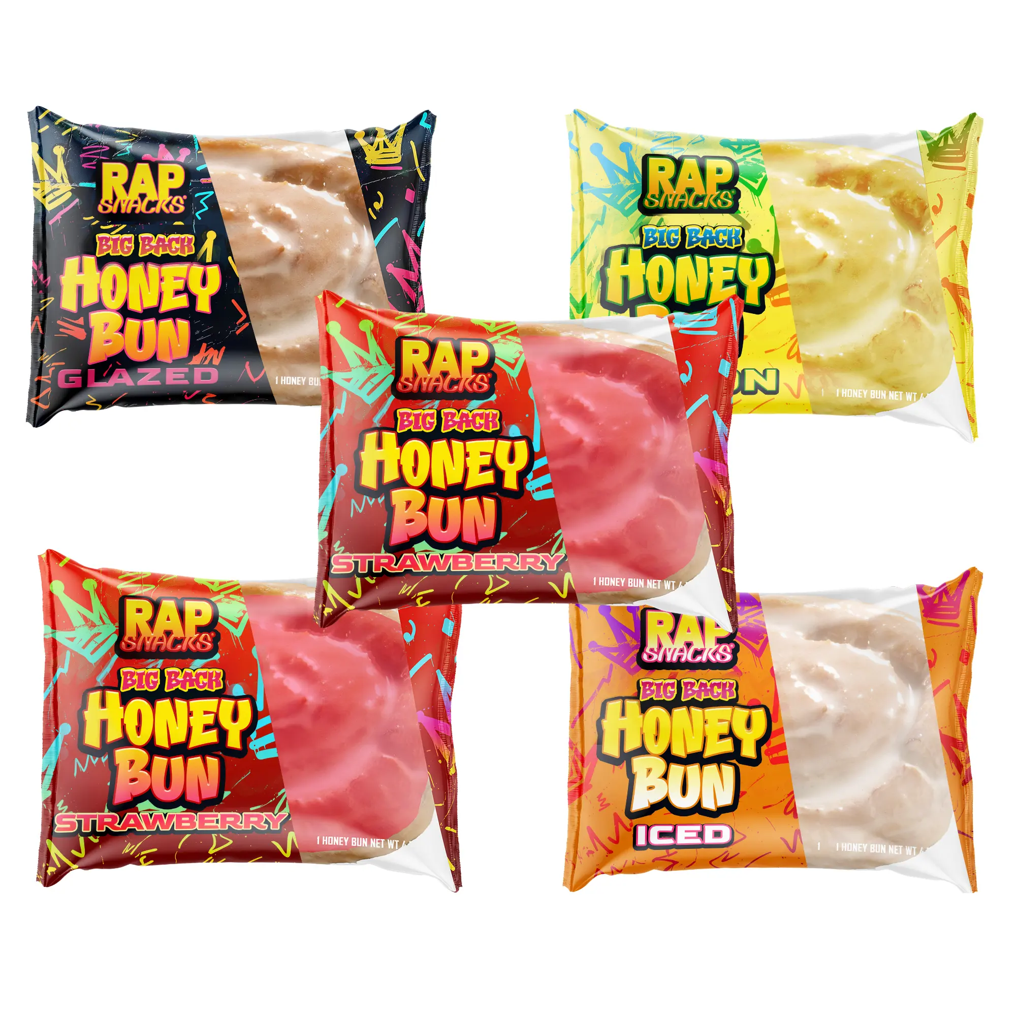 Rap Snacks Big Back Honey Buns Variety Pack (5 Pack) Rap Snacks Big Back Honey Buns Variety Pack (5 Pack)