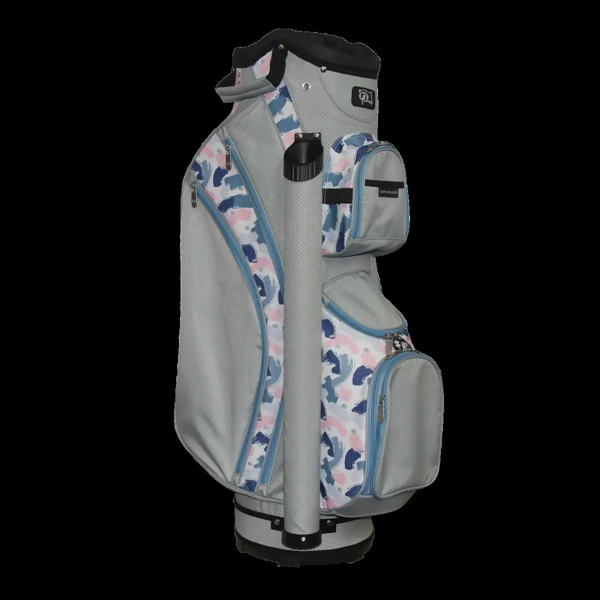 Women's Abstract Golf Bag - Deluxe Lightweight 6lb Polyester, 14-Way Dividers, Cooler Pocket, Front Organizer Pocket, Glove Attachment, Rain Hood, Pencil & Tee Holders, Scorecard Sleeve, Towel Ring, Free Accessory Pouch, External Putter Tube, Padded Strap