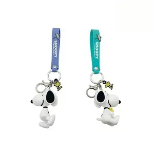 MINISO Cute Snoopy Summer Travel 3D Pendant Exquisite Cartoon Hanging Ornament Lovely Stylish Key Chain Decor Lightweight Portable Bag Charm Fashion Accessories Delicate Small Gift Decoration for Daily Backpack Handbag Decor Use#Summervibes