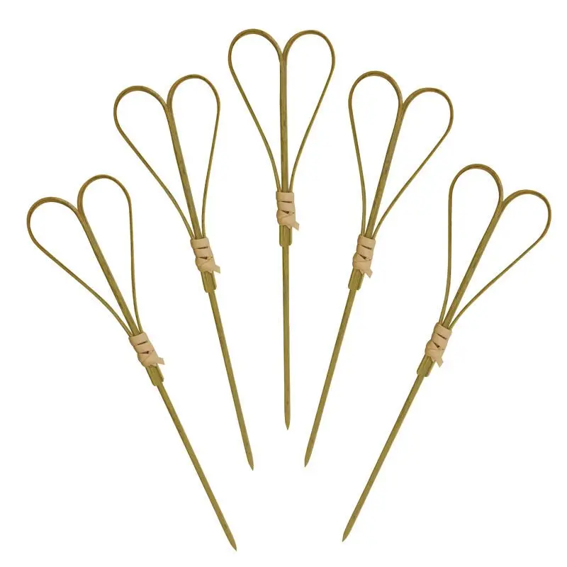 BarConic® Sturdy Heart-Shaped Bamboo Cocktail Sticks, Bar Utensils (Pack of 100), Cocktail Cocktail Sticks