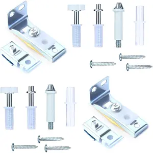 Bifold Door Hardware Repair Kit, 2 Pack Bi-Fold Closet Door Replacement , Top & Bottom Pivot Brackets with 7/8" Guide Wheel for Folding & Pocket Doors