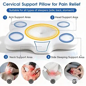 H&D Ergonomic Cervical Memory Foam Pillow – Orthopedic Contour Sleeping Support for Neck and Shoulder Pain Relief – Odorless Bed Pillow for Side, Back, and Stomach Sleepers with Washable Cooling Case Relaxation Restful Supportive