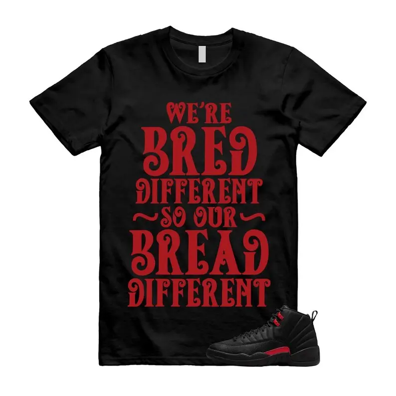 AJ12 Bloodline Black Red Match T Shirt, BREAD Graphic Tee, 90s Hip Hop Tee, Gift For Women and Man Unisex T-Shirt, Cozy Gift
