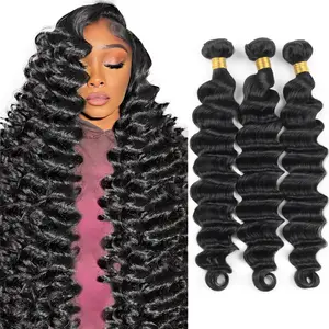Loose Deep Wave Bundles Human Hair Sew In Brazilian Virgin Human Hair Bundles Loose Deep Wave Human Hair Weave