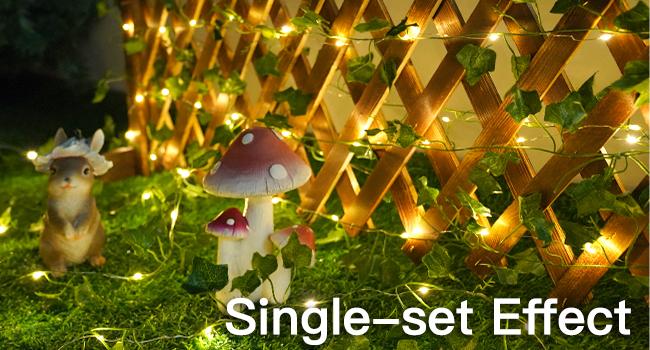 Solar Ivy String Lights Outdoor Waterproof, 33Ft 100 LED Fake Vines with Lights, Artificial Greenery Leaf Fairy Light for Privacy Fence, Wall, Patio, Garden, Balcony Decor (Warm White)