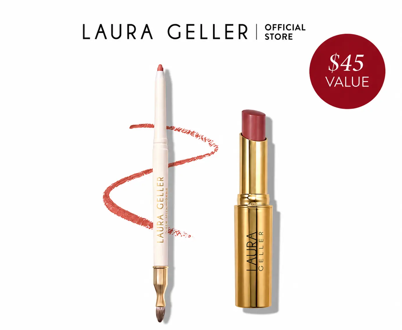 Laura Geller Jelly Balm Hydrating Lip Color + Line Smoother Featherproof Lip Liner Duo