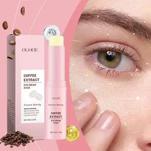 Ouhoe Caffeine Stick 3g, Moisturizing Eye Cream, Contains Coffee Extract, Hyaluronic Acid & Vitamin E, 72-Hour Moisture, Instant Firming, Low Sensitivity Formula