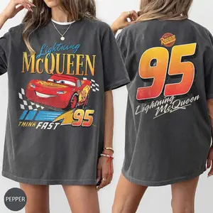 [Sale Up To 25%] Vintage McQueen Graphic Tee, Cars Movie Two Sided Shirt, Cars Family Vacation 2026 Outfit, Cartoon Car Fan Shirt, Theme Park Vacation Apparel