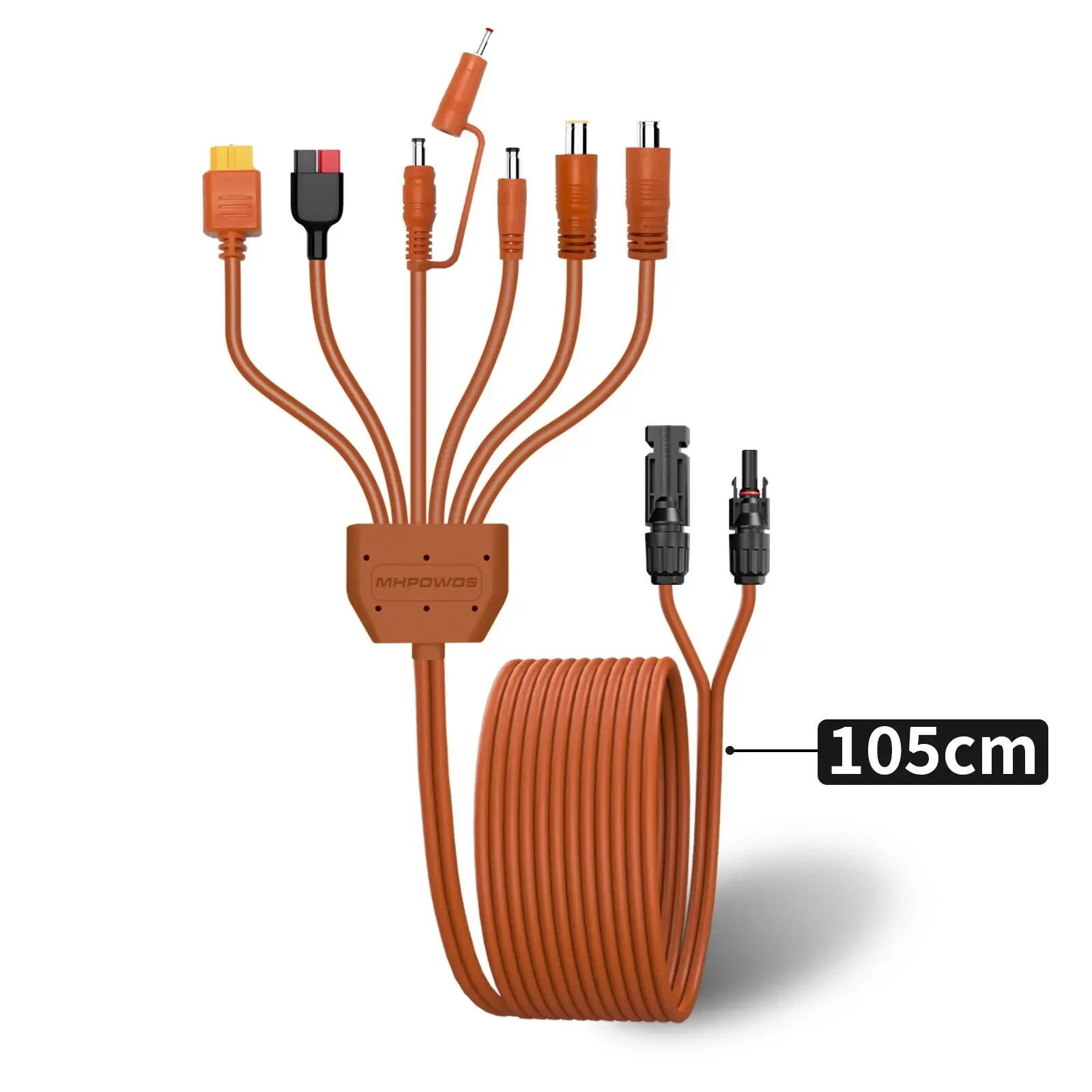 MHPOWOS 7-in-1 Solar Panel Connector Kit Cable for Jackery Ecoflow River Power Station Universal Solar Panel Adapter Cable MC4 TO XT60, anderson, DC5521, DC7909,DC8020,DC15315, DC5525