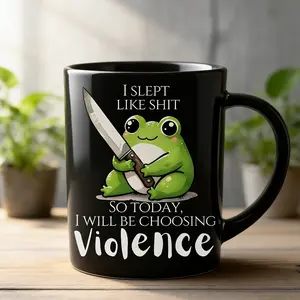 Kawaii Rude Trendy Frog Coffee Mug Frog Lover Gift Cute Frog Mug Meme Mug Offensive Gift for Gen Z Millennials Office Mug Sarcastic Gag Gift, Funny Meme Frog Cup 11oz 15oz , Funny Gift For Friend Bestie