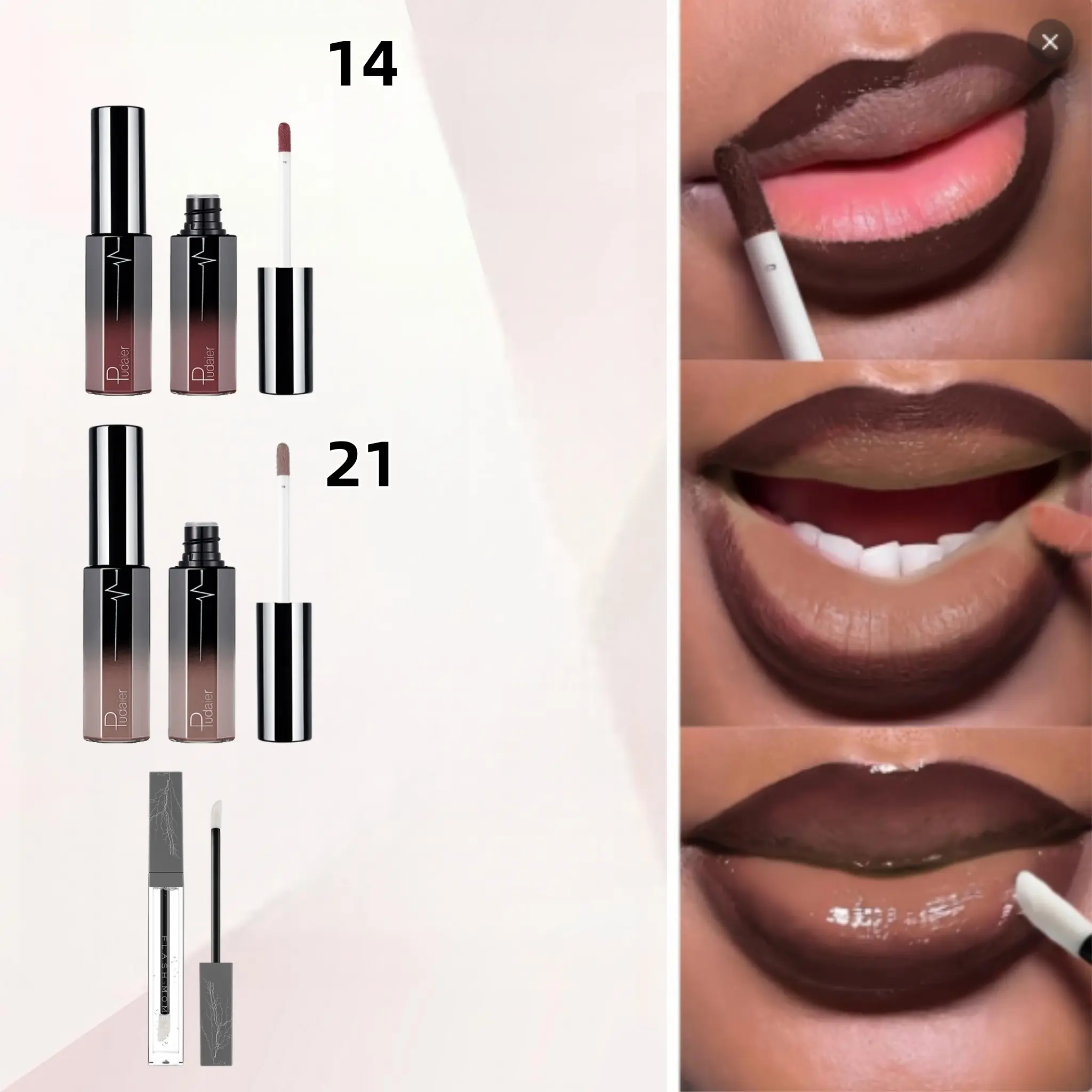 2 Lip Gloss + 1 Lip Plumper Set | High-Shine, Non-Sticky & Hydrating | Plump, Volumize & Glossy Lips in One Click | Perfect for Daily Wear & Layering  Lipstick Makeup Moisturizer Moisture Hydrate